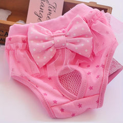 Cartoon Pet Sanitary Pants with Lace Skirt - Multifunctional Pet Accessory