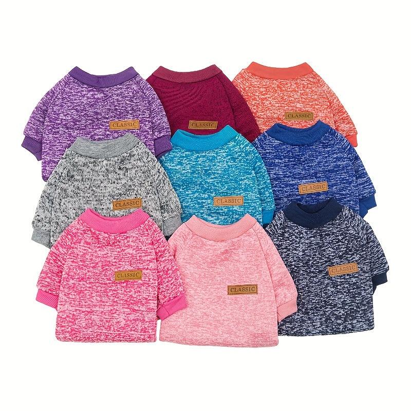 Dog Puppy Knitted Classic Sweater Warm Fleece Winter Clothes