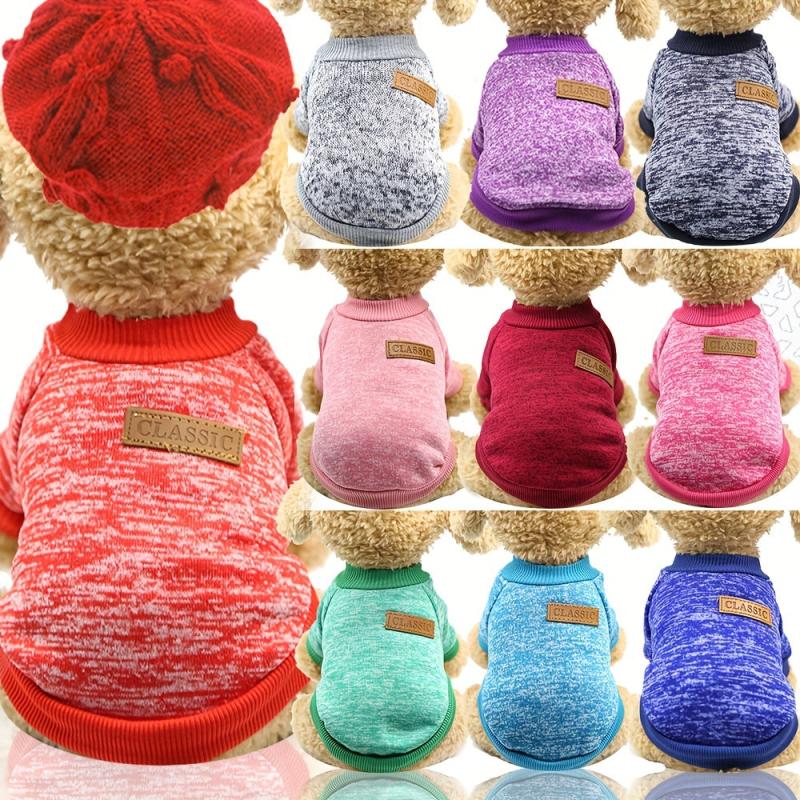 Dog Puppy Knitted Classic Sweater Warm Fleece Winter Clothes