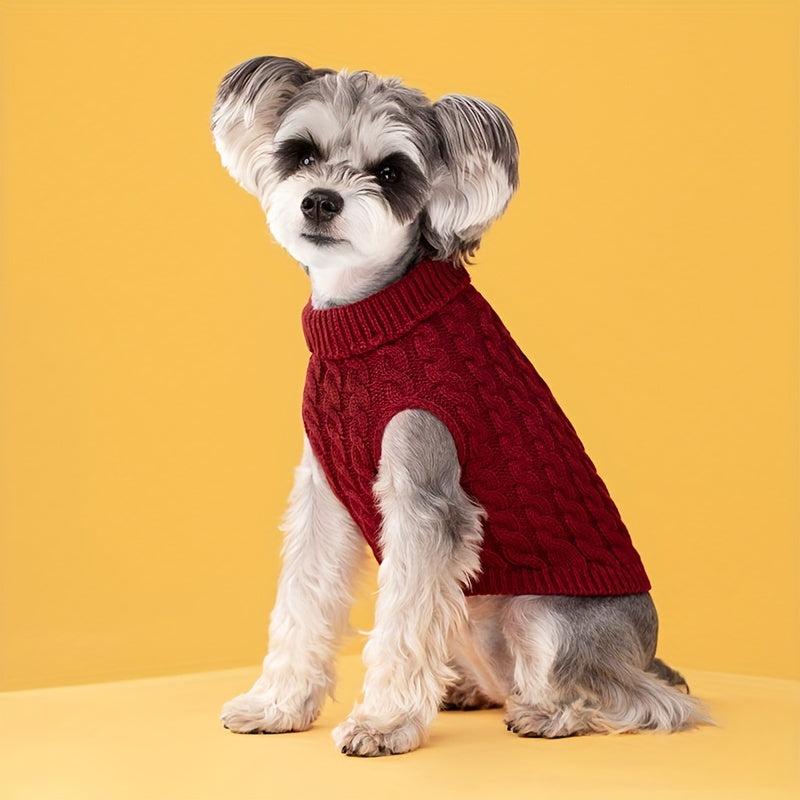 Knitted Pet Sweater Warm Dog Sweatshirt Winter Apparel For Kitten Puppy