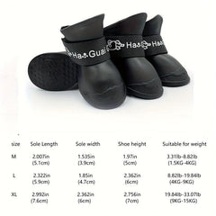 4pcs Rubber Pet Rain Boots Anti dirty Scratch Durable Shoes For Pet