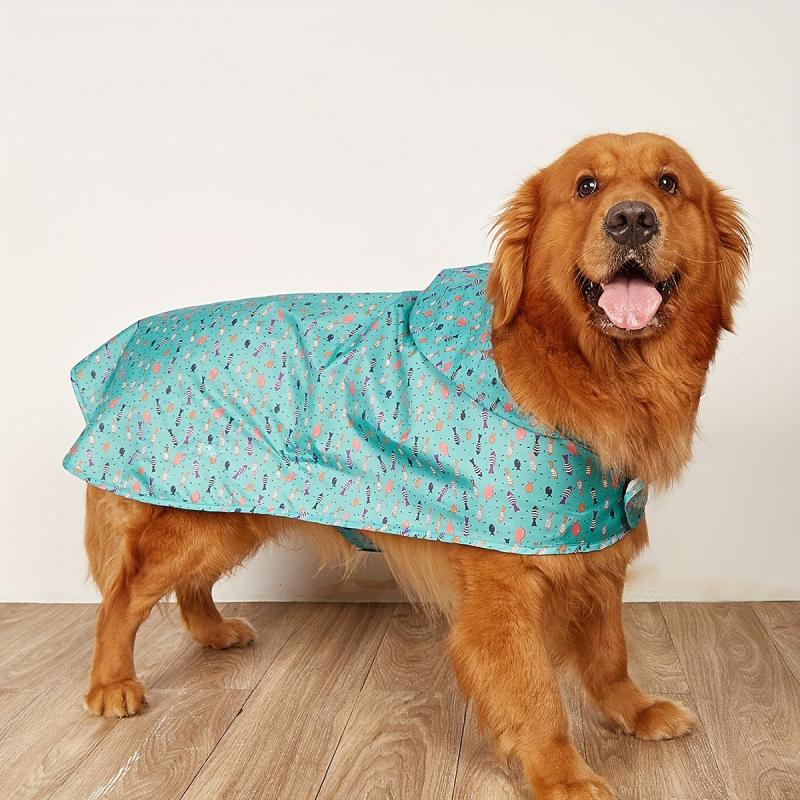 Adjustable Fish Pattern Pet Raincoat for Dogs