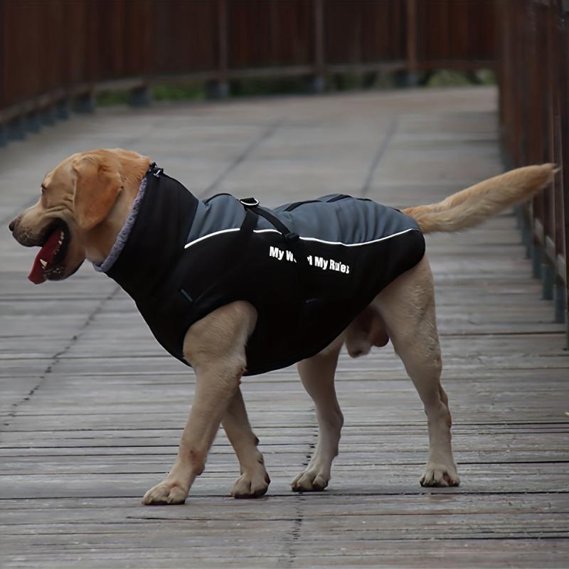 Reflective Warm Collar Jacket Waterproof Windbreaker Coat for Medium Large Dog