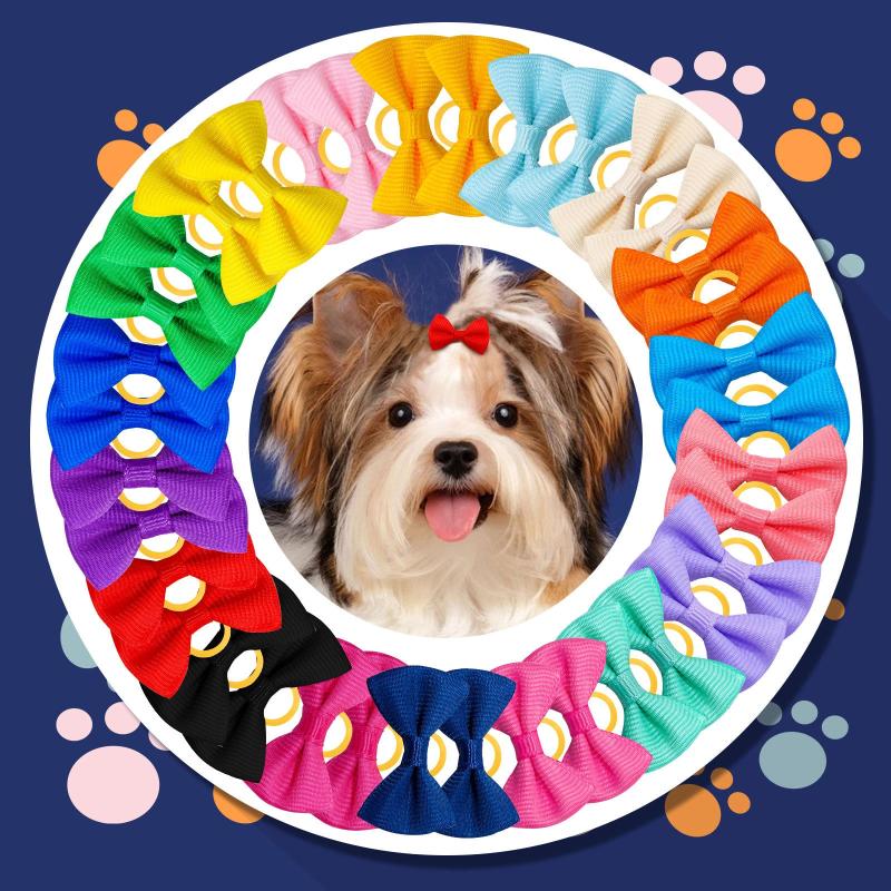 10pcs Colorful Dog Hair Bow Clips for Daily Wear Pet Bow knot Hair Accessories