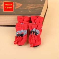 4pcs Soft Dog Shoes Waterproof Paw Protectors For Small Dogs And Cats