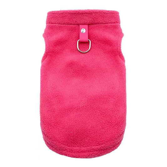 Winter Fleece Pet Dog Coat Jacket With D-ring Leash Attachment