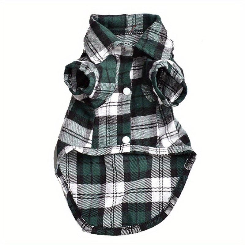 British Plaid Dog Shirt All Seasons Puppy T Shirt with Two Legged