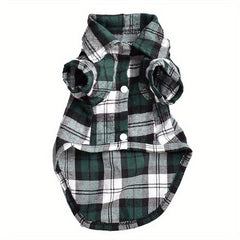 British Plaid Dog Shirt All Seasons Puppy T Shirt with Two Legged