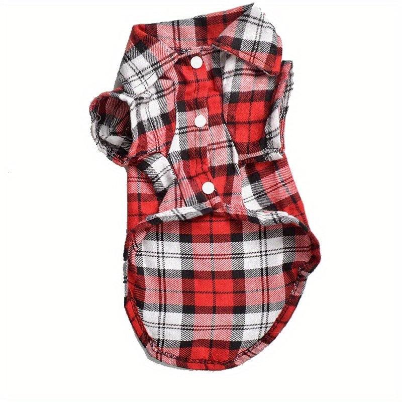 British Plaid Dog Shirt All Seasons Puppy T Shirt with Two Legged