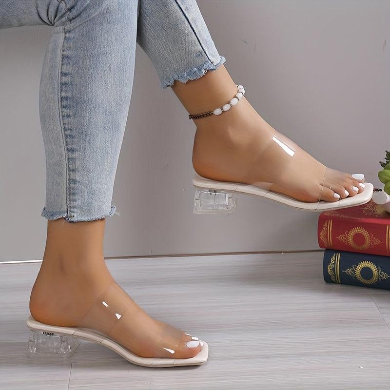Chunky Low Heel Double Strap Pumps Square Toe Comfortable Stylish