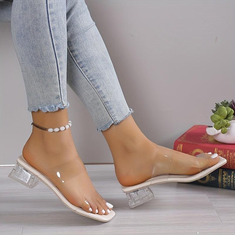 Chunky Low Heel Double Strap Pumps Square Toe Comfortable Stylish