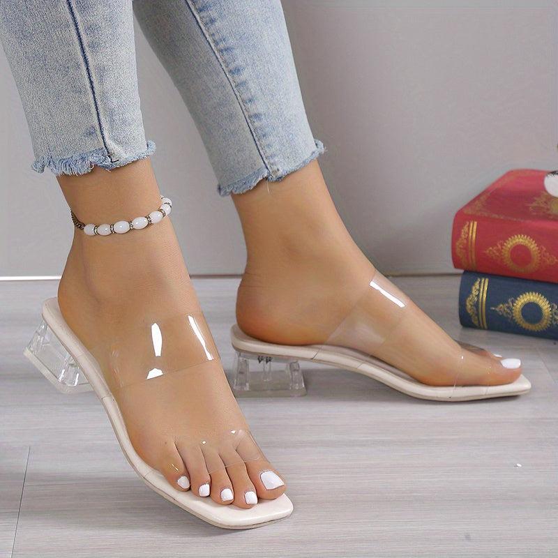 Chunky Low Heel Double Strap Pumps Square Toe Comfortable Stylish