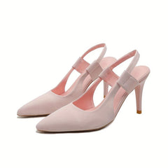 Satin Stiletto High Heel Sandals Pointed Toe Slingback Party Evening Dress