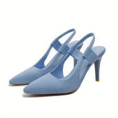 Satin Stiletto High Heel Sandals Pointed Toe Slingback Party Evening Dress