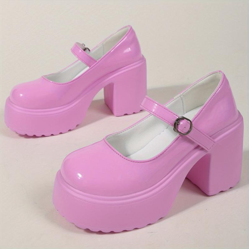 Women's Chunky Heel Mary Jane Comfort High Heels