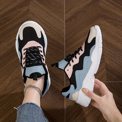 Women's Mesh Sneakers Low Top Lace Up Comfortable Walking Shoes