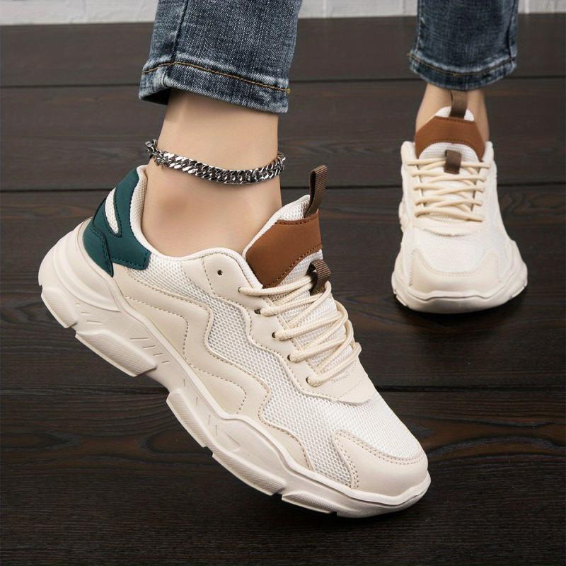 Women's Mesh Sneakers Low Top Lace Up Comfortable Walking Shoes