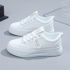 Women's Platform Sneakers Lace Up Solid Walking Shoes