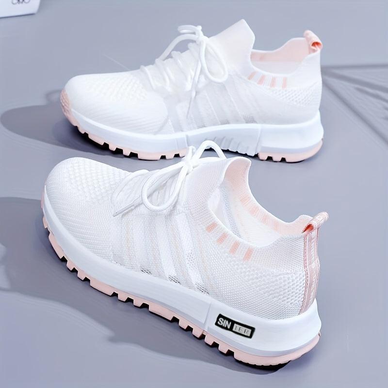 Women's Breathable Mesh Sneakers Lace Up Outdoor Shoes