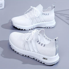 Women's Breathable Mesh Sneakers Lace Up Outdoor Shoes