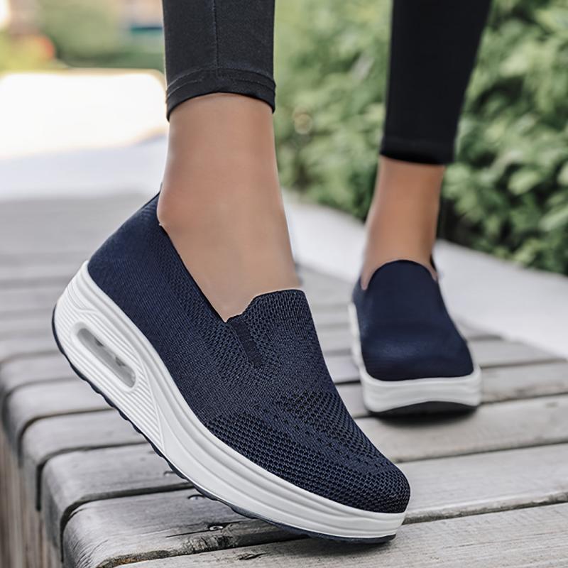 Women's Breathable Knit Slip-On Sneakers with Air Cushion