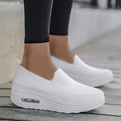 Women's Breathable Knit Slip-On Sneakers with Air Cushion