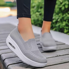 Women's Breathable Knit Slip-On Sneakers with Air Cushion