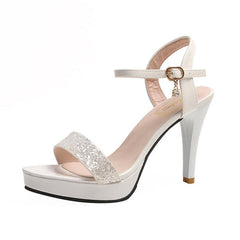 Sequin Platform High Heel Sandals