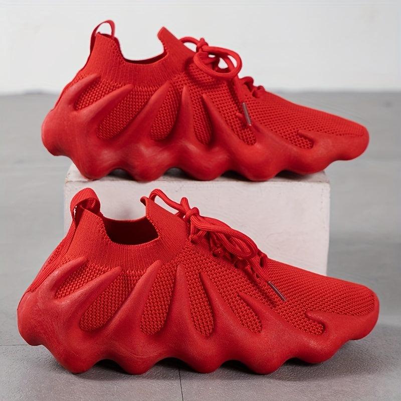 Women's Lightweight Knit Sneakers Breathable Lace Up Casual Shoes