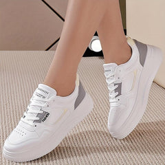 Colorblock Platform Skate Shoes Lace Up Low Top Sneakers