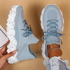Women's Breathable Knit Sneakers Lightweight Casual Shoes