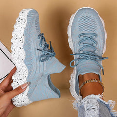 Women's Breathable Knit Sneakers Lightweight Casual Shoes