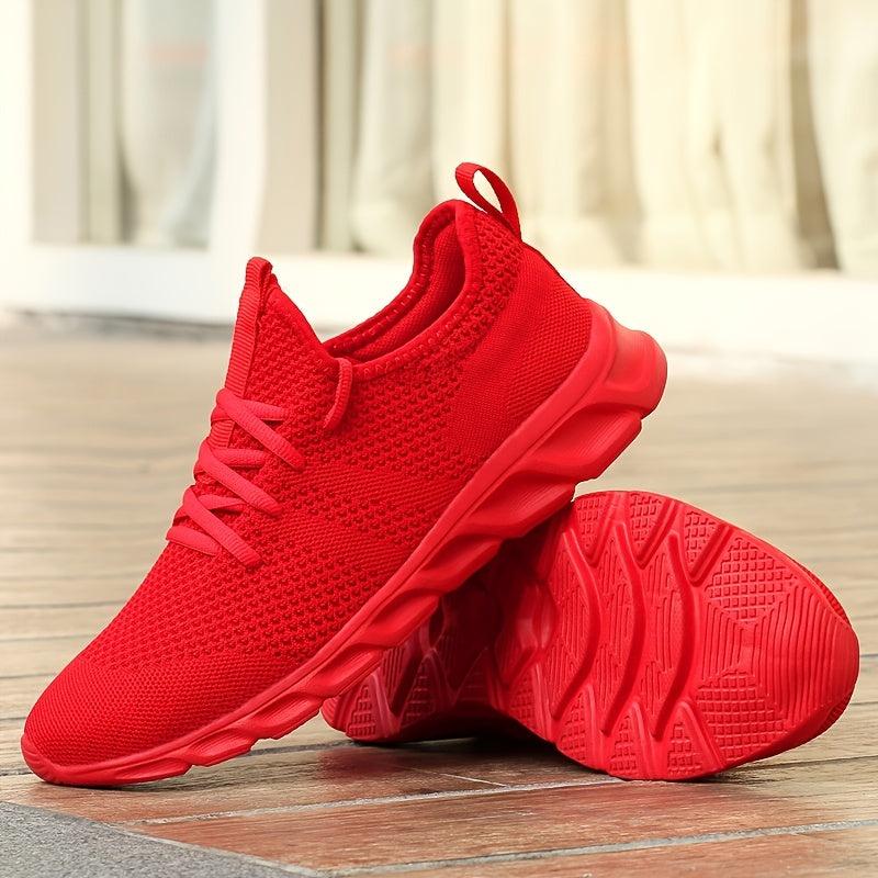 Knit Breathable Low Top Lace Up Comfortable Running Shoes
