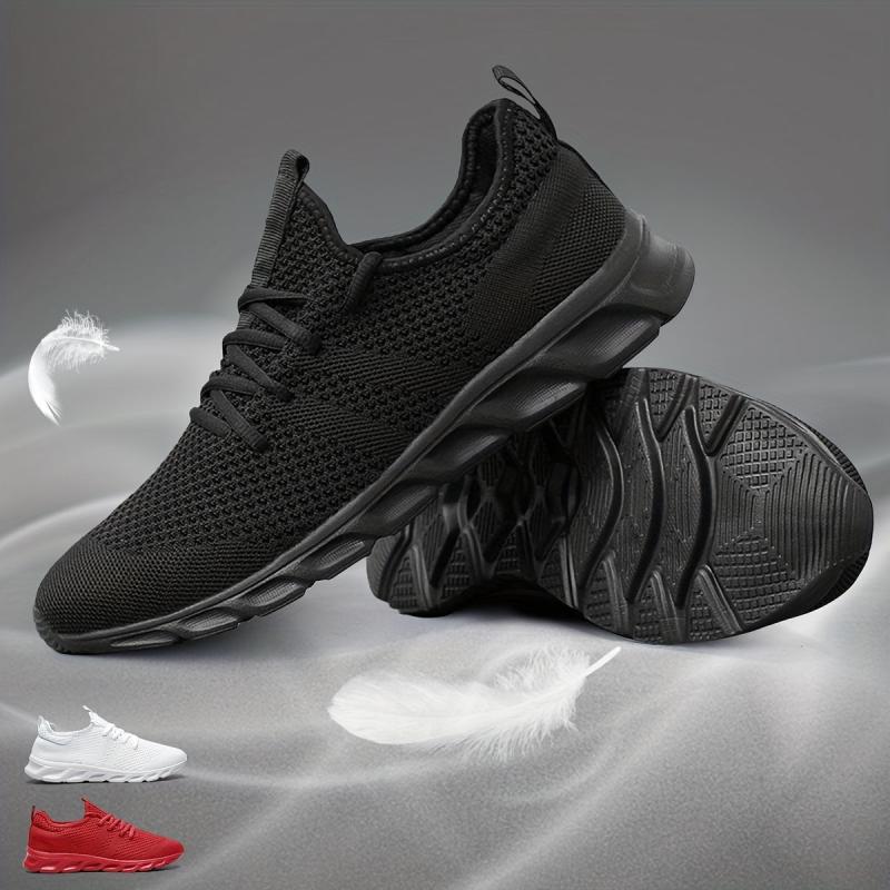 Knit Breathable Low Top Lace Up Comfortable Running Shoes