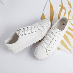 Women's Lace Up Round Toe Sneakers Daily Walking Shoes