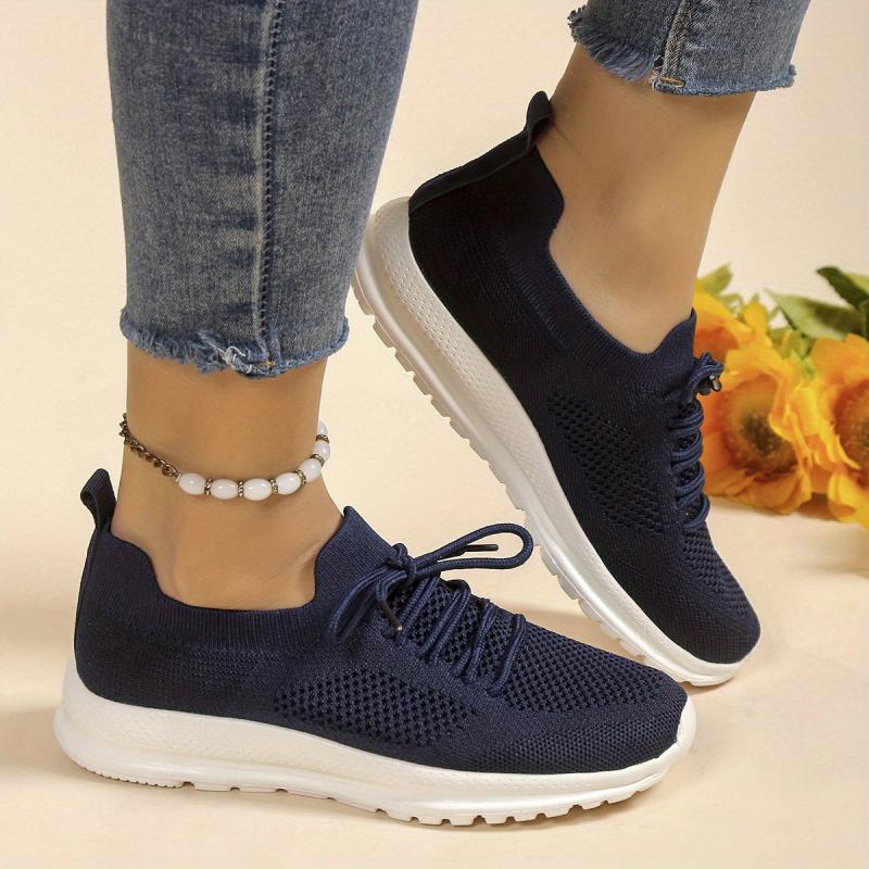 Women's Knitted Lace Up Running Shoes Lightweight & Anti skid