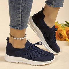 Women's Knitted Lace Up Running Shoes Lightweight & Anti skid