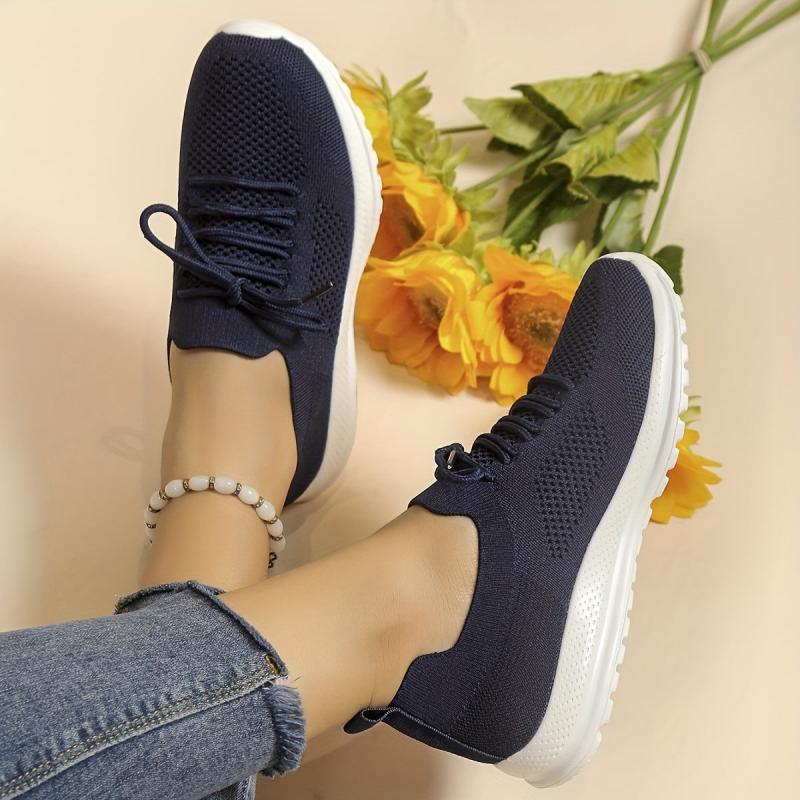 Women's Knitted Lace Up Running Shoes Lightweight & Anti skid