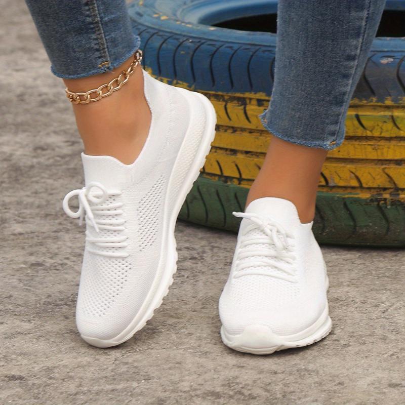 Women's Knitted Lace Up Running Shoes Lightweight & Anti skid