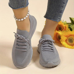 Women's Knitted Lace Up Running Shoes Lightweight & Anti skid
