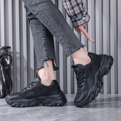 Women's Platform Sports Shoes Breathable Mesh Lace Up Low Top Sneakers