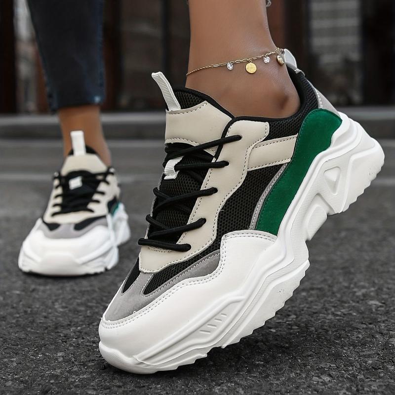 Women's Mesh Chunky Sneakers Colorblock Outdoor Running Shoes