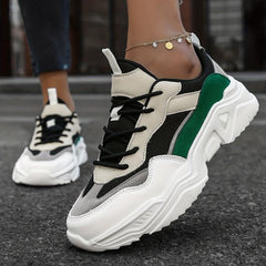 Women's Mesh Chunky Sneakers Colorblock Outdoor Running Shoes