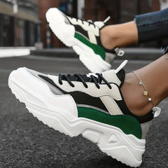 Women's Mesh Chunky Sneakers Colorblock Outdoor Running Shoes