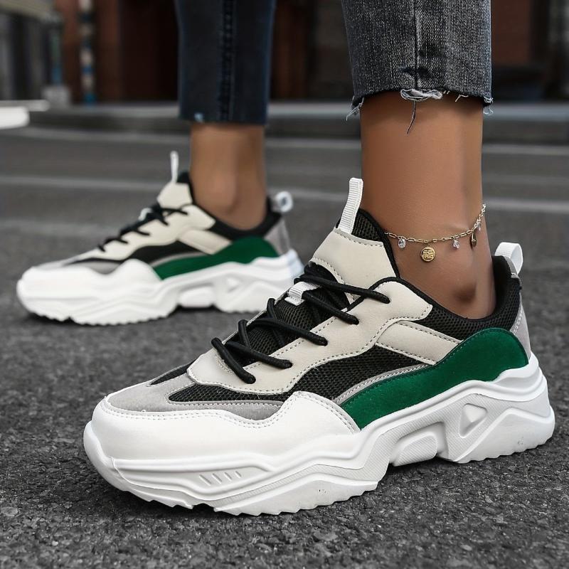 Women's Mesh Chunky Sneakers Colorblock Outdoor Running Shoes