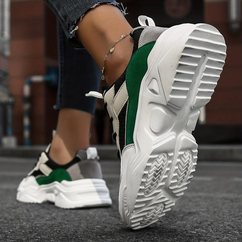 Women's Mesh Chunky Sneakers Colorblock Outdoor Running Shoes