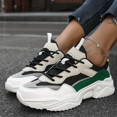 Women's Mesh Chunky Sneakers Colorblock Outdoor Running Shoes