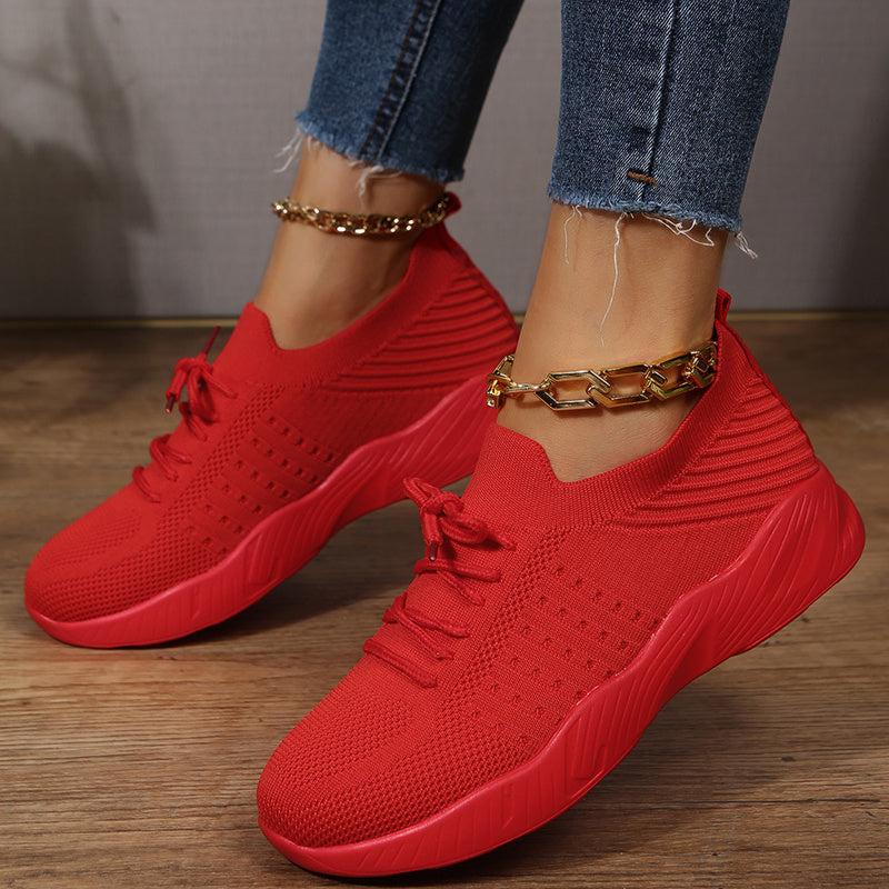 Thick Bottom Lace Up Casual Sneakers Low Top Shoes