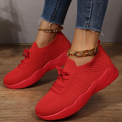 Thick Bottom Lace Up Casual Sneakers Low Top Shoes