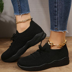 Thick Bottom Lace Up Casual Sneakers Low Top Shoes